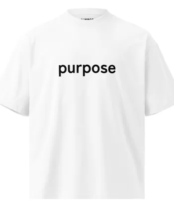 Purpose Graphic Tee — Minimalist White Oversized Men's T-Shirt